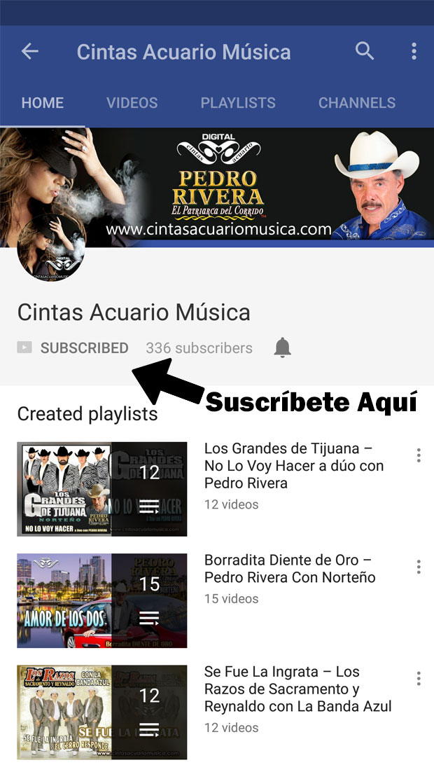 Suscribete al canal de cintas acuario en YouTube